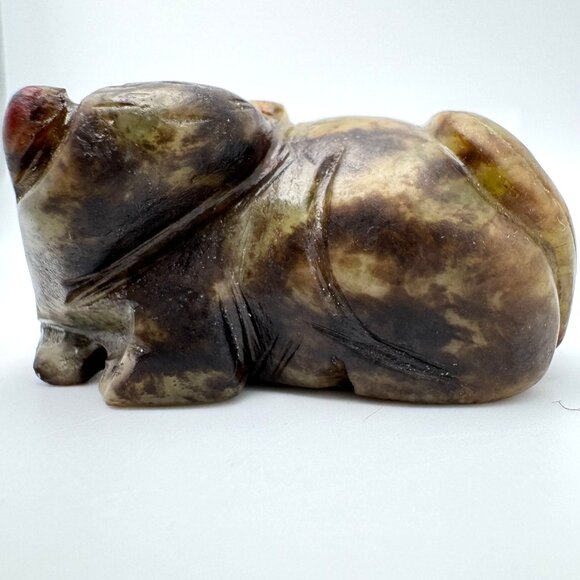 Jade Carved Mythical Beast Figurine Rustic Stone Antique 17 c ? - Picture 5 of 11